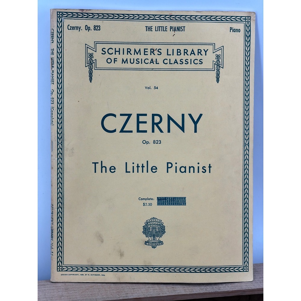 Czerny The Little Pianist Op 823 Schirmer's Library Vol‎ 54 Piano Sheet Music